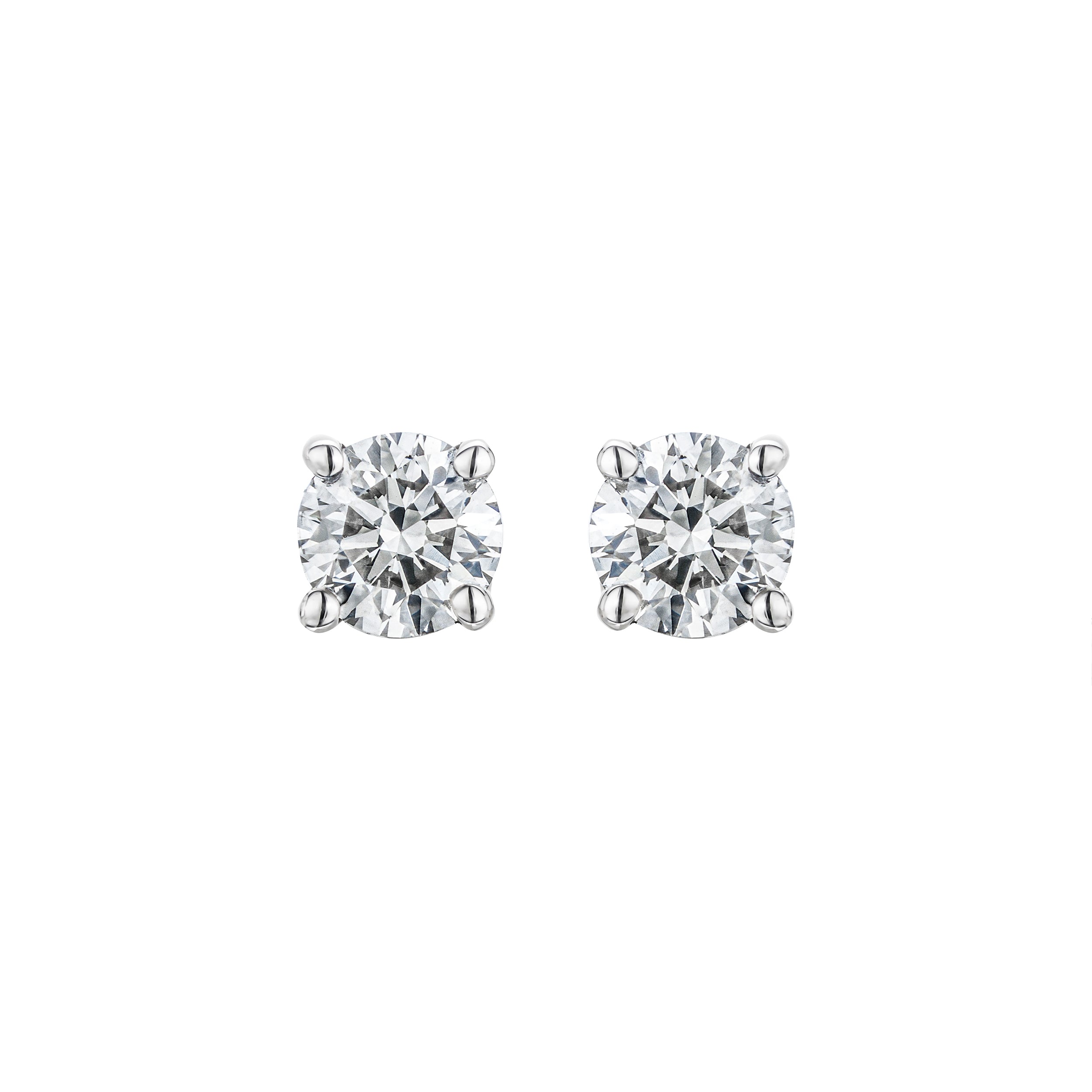 Diamond Earrings 0.20CT Studs Premium Quality in 18K White Gold - 3mm